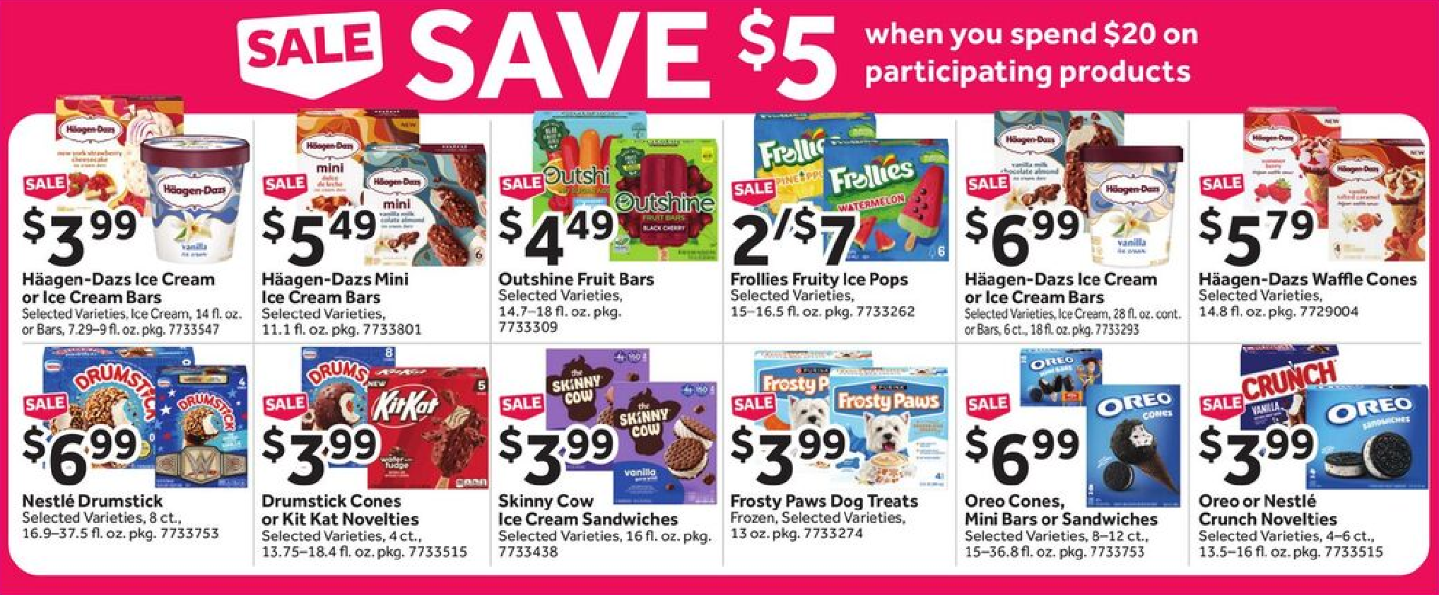 save $5 when you spend $20 on participating frozen treats promotion